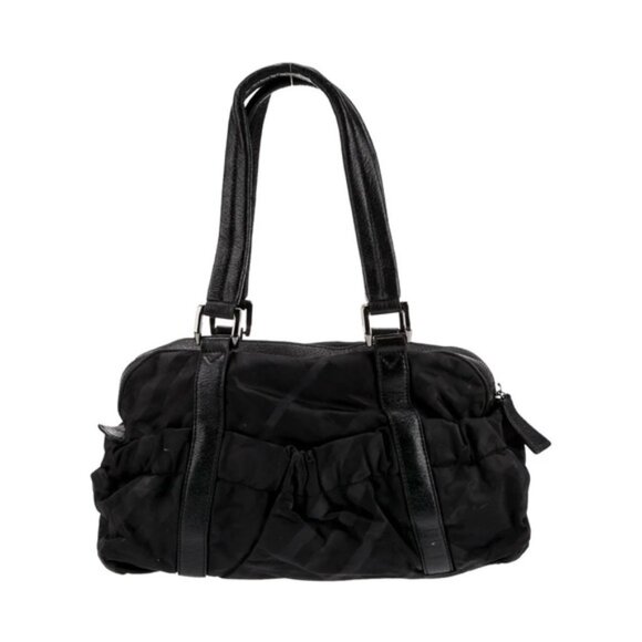 BURBERRY Nylon Check Shoulder Hand Bag - Picture 4 of 16